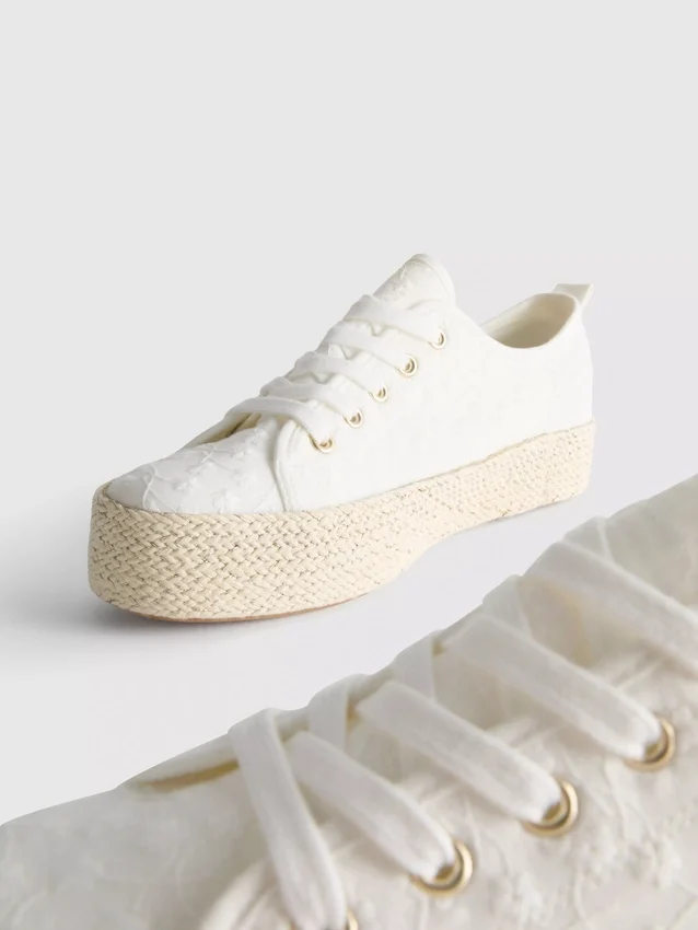 Πάνινα Sneakers με πλατφόρμα από γιούτα