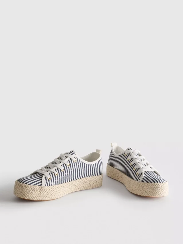 Πάνινα Sneakers με πλατφόρμα από γιούτα