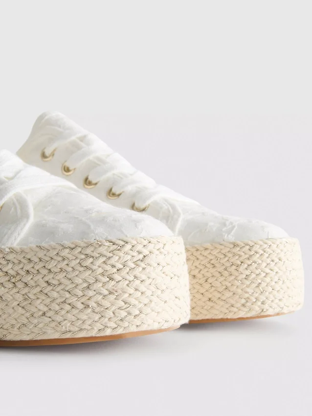 Πάνινα Sneakers με πλατφόρμα από γιούτα
