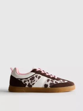 Πάνινα Sneakers με σόλα από καουτσούκ και ζωογραφικό μοτίβο