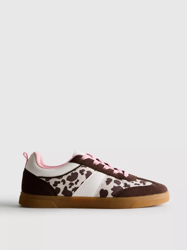 Πάνινα Sneakers με σόλα από καουτσούκ και ζωογραφικό μοτίβο