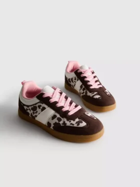 Πάνινα Sneakers με σόλα από καουτσούκ και ζωογραφικό μοτίβο