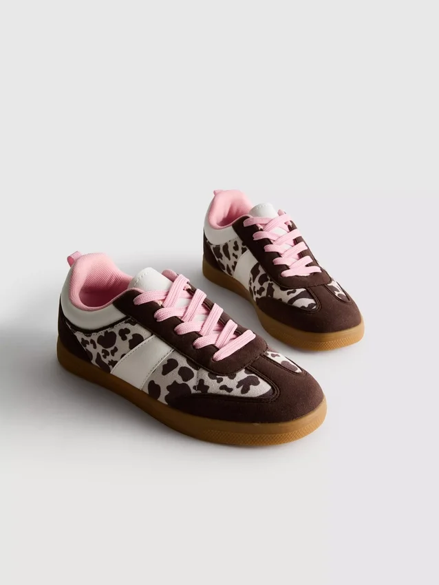 Πάνινα Sneakers με σόλα από καουτσούκ και ζωογραφικό μοτίβο