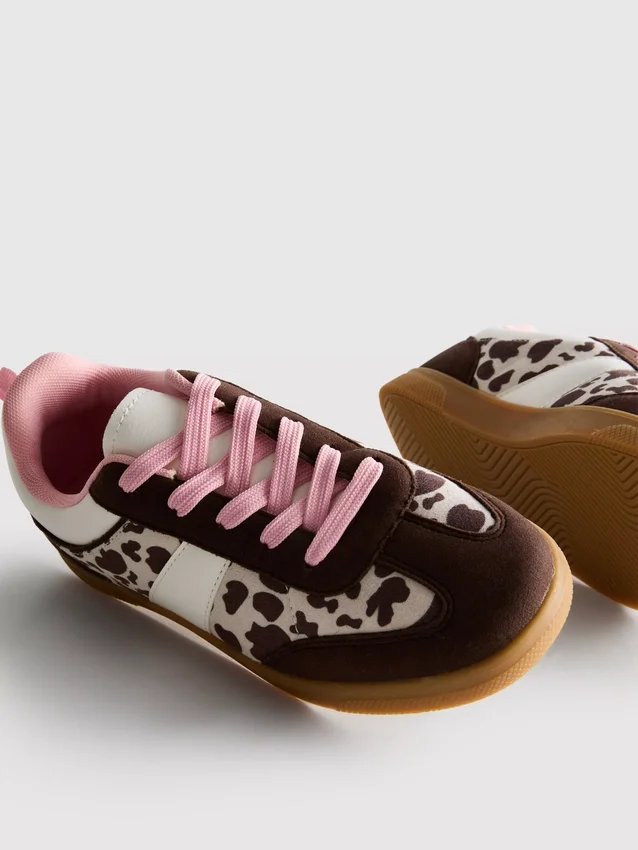 Πάνινα Sneakers με σόλα από καουτσούκ και ζωογραφικό μοτίβο