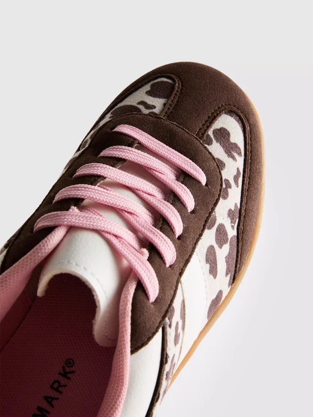 Πάνινα Sneakers με σόλα από καουτσούκ και ζωογραφικό μοτίβο