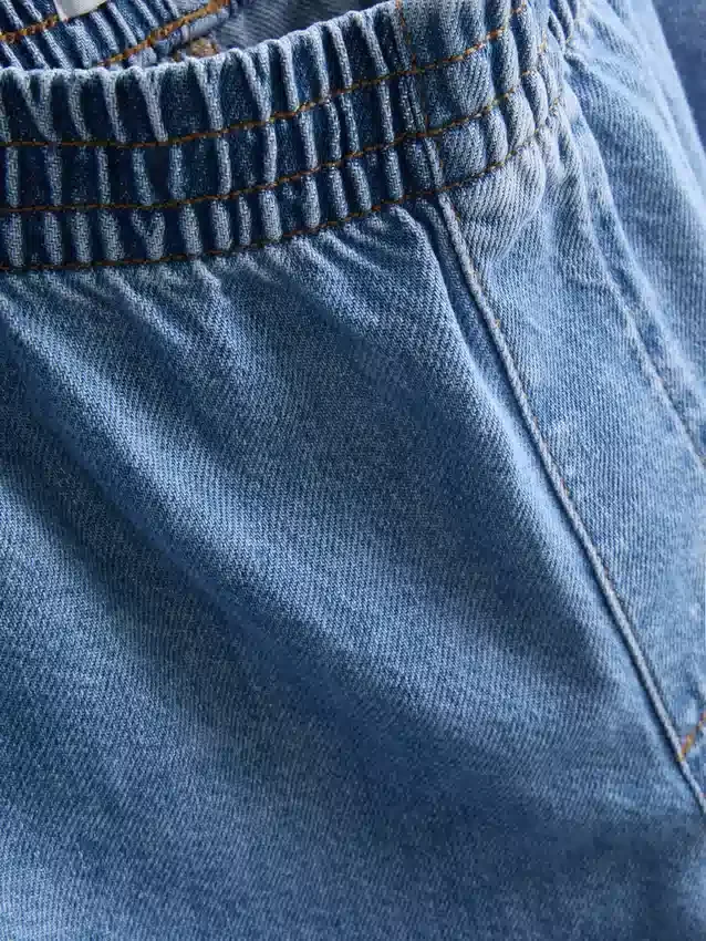 Παντελόνι φόρμας με φαρδύ πόδι από βαμβακερό τζιν