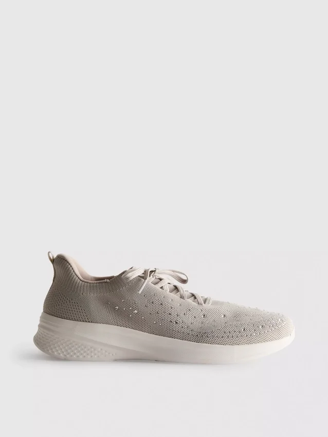 Παπούτσια Sneakers χωρίς κορδόνια με λεπτομέρειες από στρας