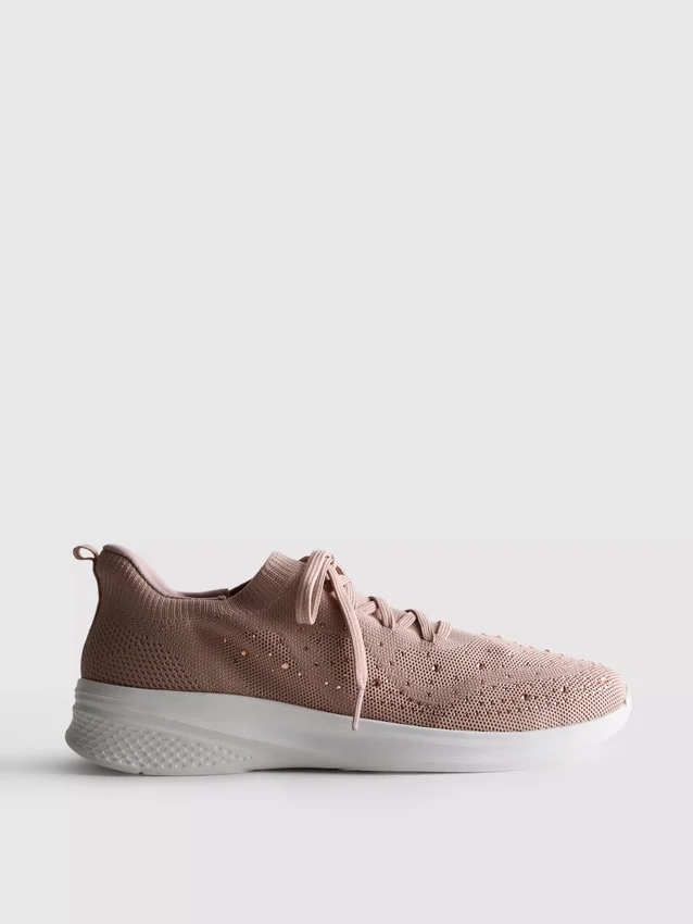Παπούτσια Sneakers χωρίς κορδόνια με λεπτομέρειες από στρας