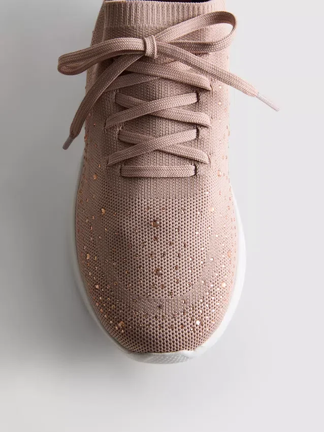 Παπούτσια Sneakers χωρίς κορδόνια με λεπτομέρειες από στρας
