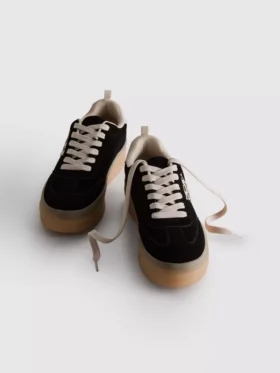 Παπούτσια Sneakers με χοντρή σόλα από καουτσούκ και λεοπάρ μοτίβο