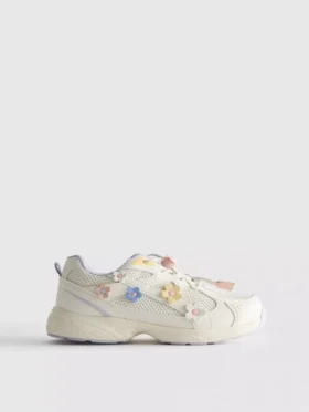 Παπούτσια Sneakers με χοντρό πέλμα και λουλουδάτα μοτίβα