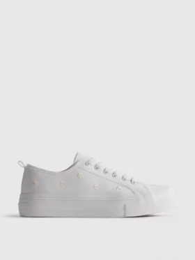 Παπούτσια Sneakers με κεντημένη μαργαρίτα