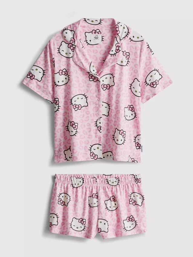 Πιτζάμες σορτς τύπου «boyfriend» με μοτίβο Hello Kitty