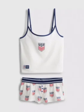 Πιτζάμες τύπου «cami shorty» από βαμβακερό ύφασμα «Usa fc»