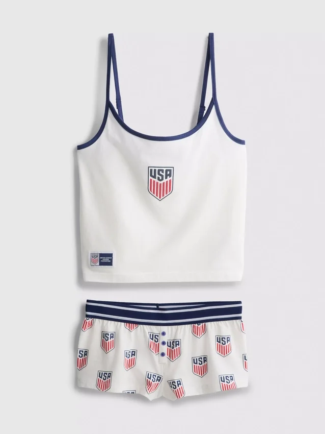 Πιτζάμες τύπου «cami shorty» από βαμβακερό ύφασμα «Usa fc»