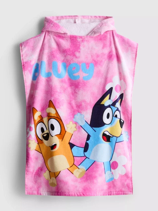 Πόντσο με κουκούλα από πετσετέ ύφασμα Bluey