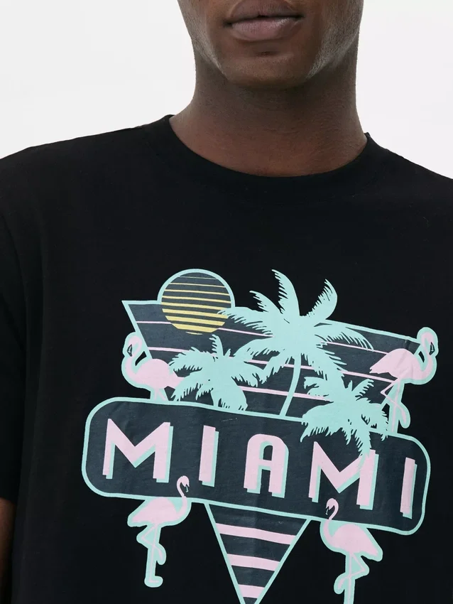 Πουκάμισο με γραφικό «Neon Miami»