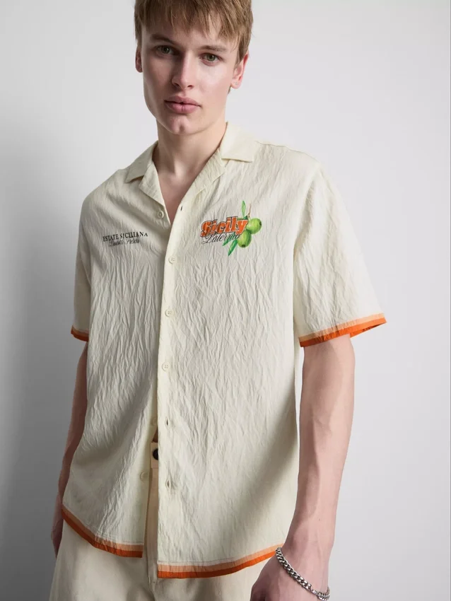 Πουκάμισο με γραφικό σχέδιο «Σικελία»