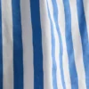 Ριγέ μπλούζα με φουσκωτά μανίκια και ανοιχτή πλάτη