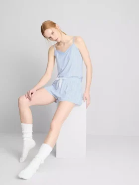 Ριγέ πιτζάμες τύπου «shorty»