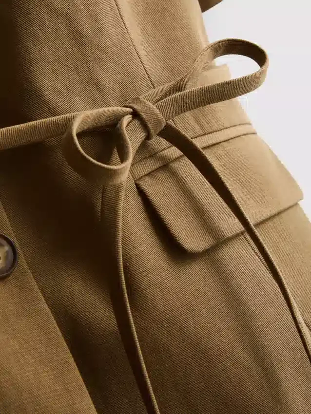 Σακάκι σαφάρι με ζώνη από μείγμα βαμβακιού