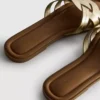 Σανδάλια από συνθετικό δέρμα με πλεκτό σχέδιο