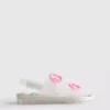 Σανδάλια τύπου slingback από ζελέ με γκλίτερ και διπλό λουράκι με αγκράφα