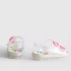 Σανδάλια τύπου slingback από ζελέ με γκλίτερ και διπλό λουράκι με αγκράφα
