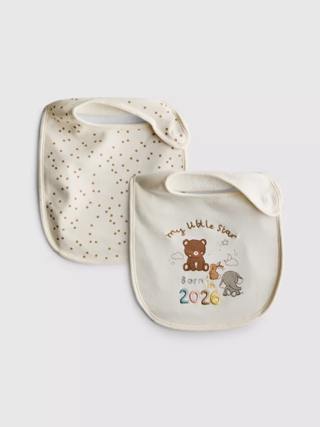 Σετ 2 σαλιάρες «Born in 2026»