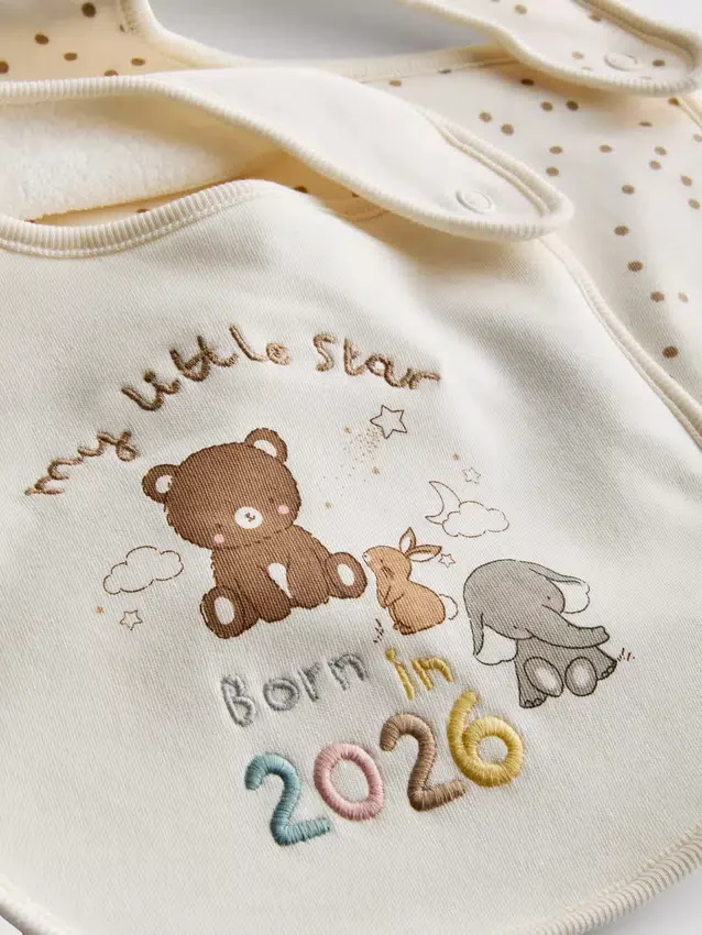 Σετ 2 σαλιάρες «Born in 2026»