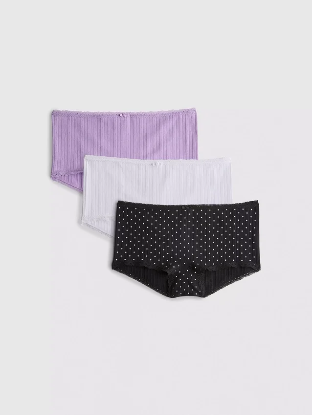Σετ 3 τεμαχίων χωρίς ραφές, τύπου mini boyshorts