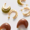 Σετ 3 ζευγαριών σκουλαρικιών κρίκων από ρητίνη