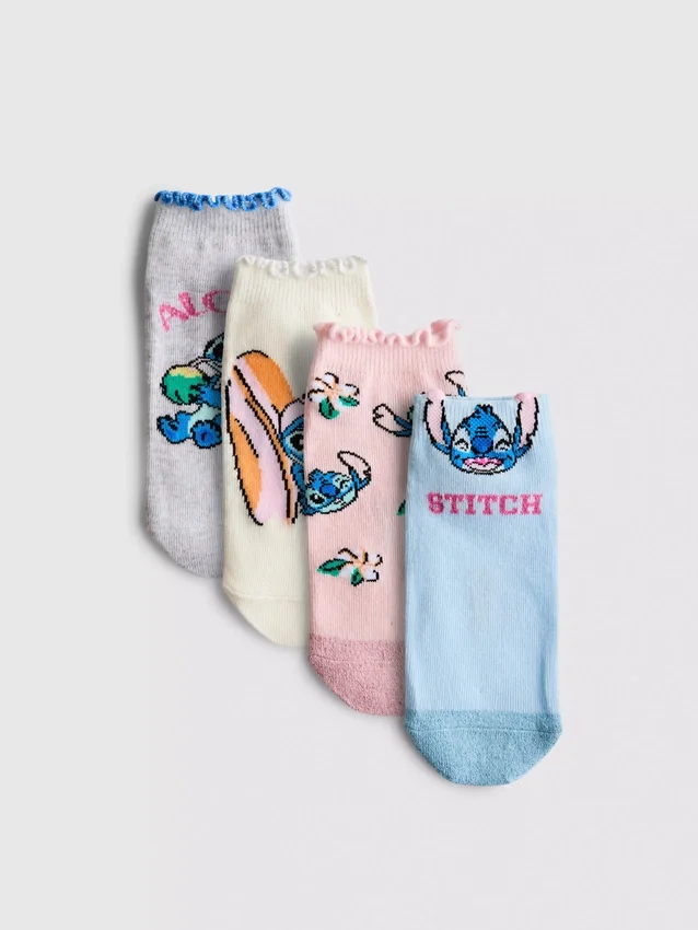 Σετ 4 ζευγών κάλτσες Sneakers με τον Stitch της Disney