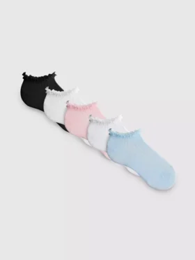 Σετ 5 ζευγών κάλτσες για Sneakers με διακοσμητική λεπτομέρεια από τούλι