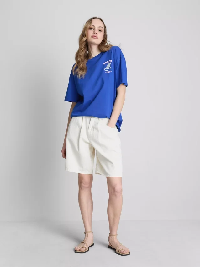 Τ-shirt με τυπωμένο μοτίβο «Soleil» σε oversized γραμμή