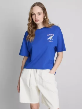 Τ-shirt με τυπωμένο μοτίβο «Soleil» σε oversized γραμμή