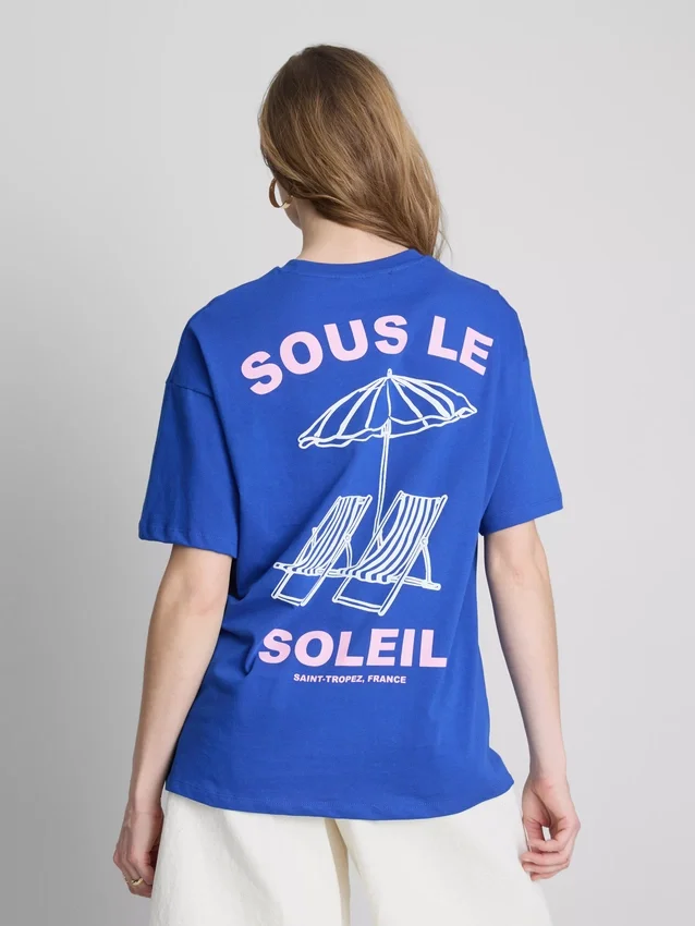 Τ-shirt με τυπωμένο μοτίβο «Soleil» σε oversized γραμμή