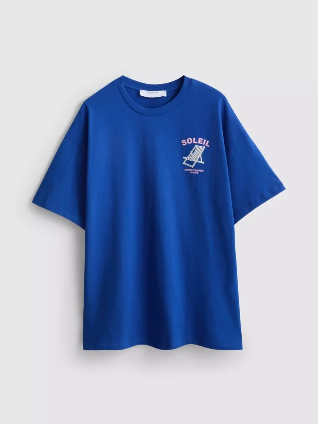Τ-shirt με τυπωμένο μοτίβο «Soleil» σε oversized γραμμή