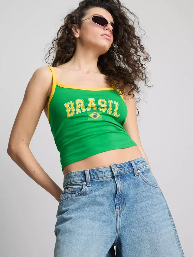 The Primark Scene | Κροπ μπλούζα Brazil