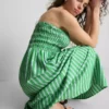 The Primark Scene | Μίντι φόρεμα μπαντό με ραβδώσεις και πτυχώσεις