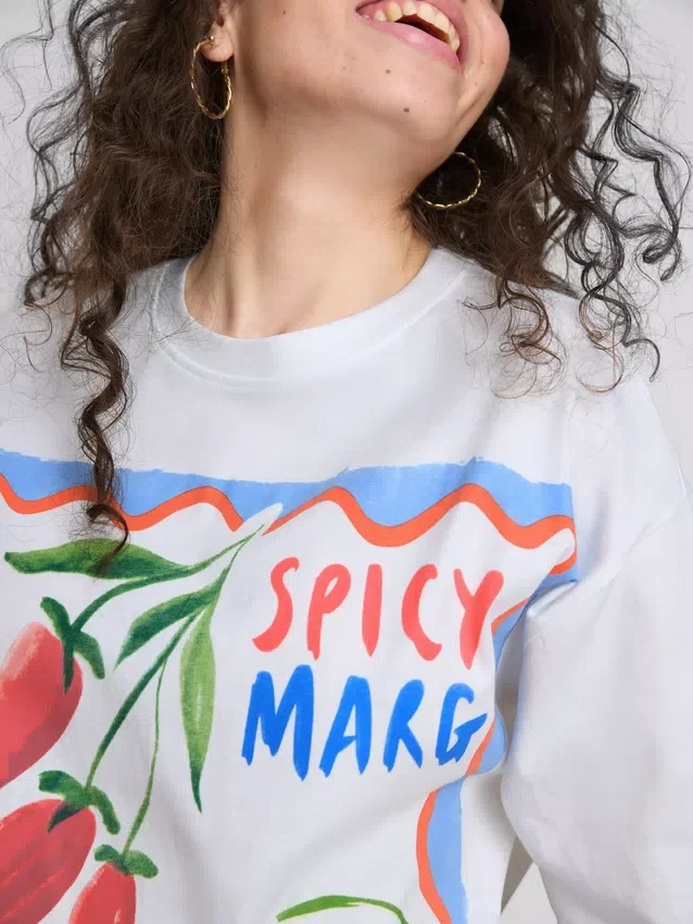 The Primark Scene | Oversized βαμβακερό μπλουζάκι «Margarita»