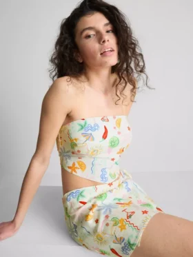 The Primark Scene | Τυπωμένο καμπυλωτό bandeau top