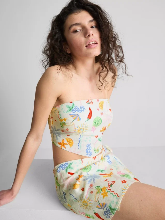 The Primark Scene | Τυπωμένο καμπυλωτό bandeau top