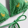 Τριγωνικό μπικίνι με μοτίβο gingham και μπανάνα