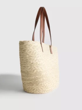 Τσάντα-κουβά από ψάθα
