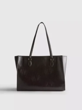Τσάντα tote από συνθετικό δέρμα με εφέ «crackle»