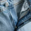 Τζιν από βαμβακερό ντένιμ με φαρδιά πόδια και μεσαίο ύψος μέσης