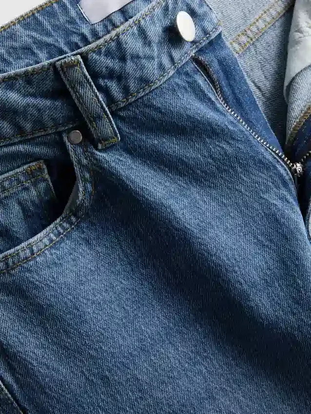Τζιν από βαμβακερό ντένιμ με στενό, ίσιο πόδι