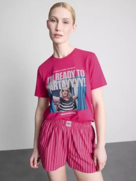 Βαμβακερές πιτζάμες τύπου «shorty» με γραφικά για παράνυμφους