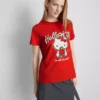 Βαμβακερό φανελάκι Hello Kitty με χαλαρή εφαρμογή και μοτίβο φράουλας